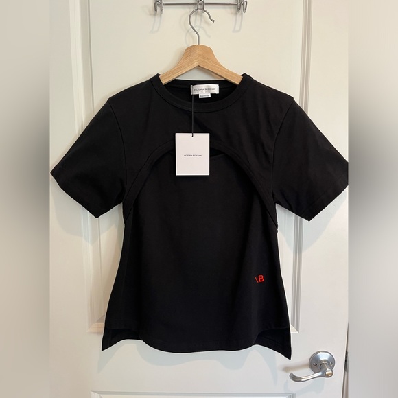 NWT VICTORIA BECKHAM Cutout Jersey T-Shirt | Size Small - Picture 9 of 12